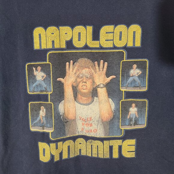 Vintage 2005 Napoleon Dynamite Promo Blue Faded Small T-Shirt Y2K - Picture 2 of 4
